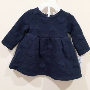 Carter's Baby girl 2-piece Navy blue heart print dress 3 Months